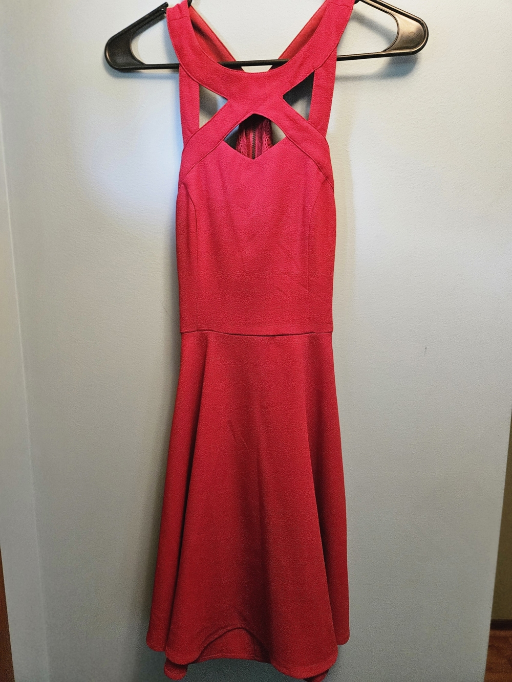 Speechless Red Sleeveless Fit-and-Flare Midi Dress with Crossback